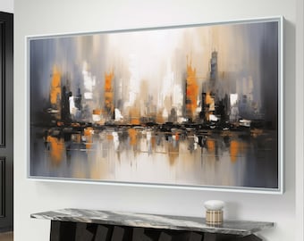 Lámina artística abstracta de gran tamaño: Decoración de pared moderna y neutra (descarga instantánea)
