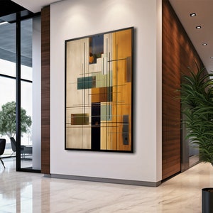Contemporary Printable Wall Art, Geometric Abstract Painting, Digital Download