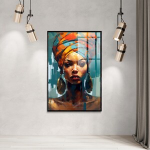 African Home Decor Digital Download Print, Africa Woman Wall Art Portrait, Printable Poster, Downloadable Art Gift, Living Room