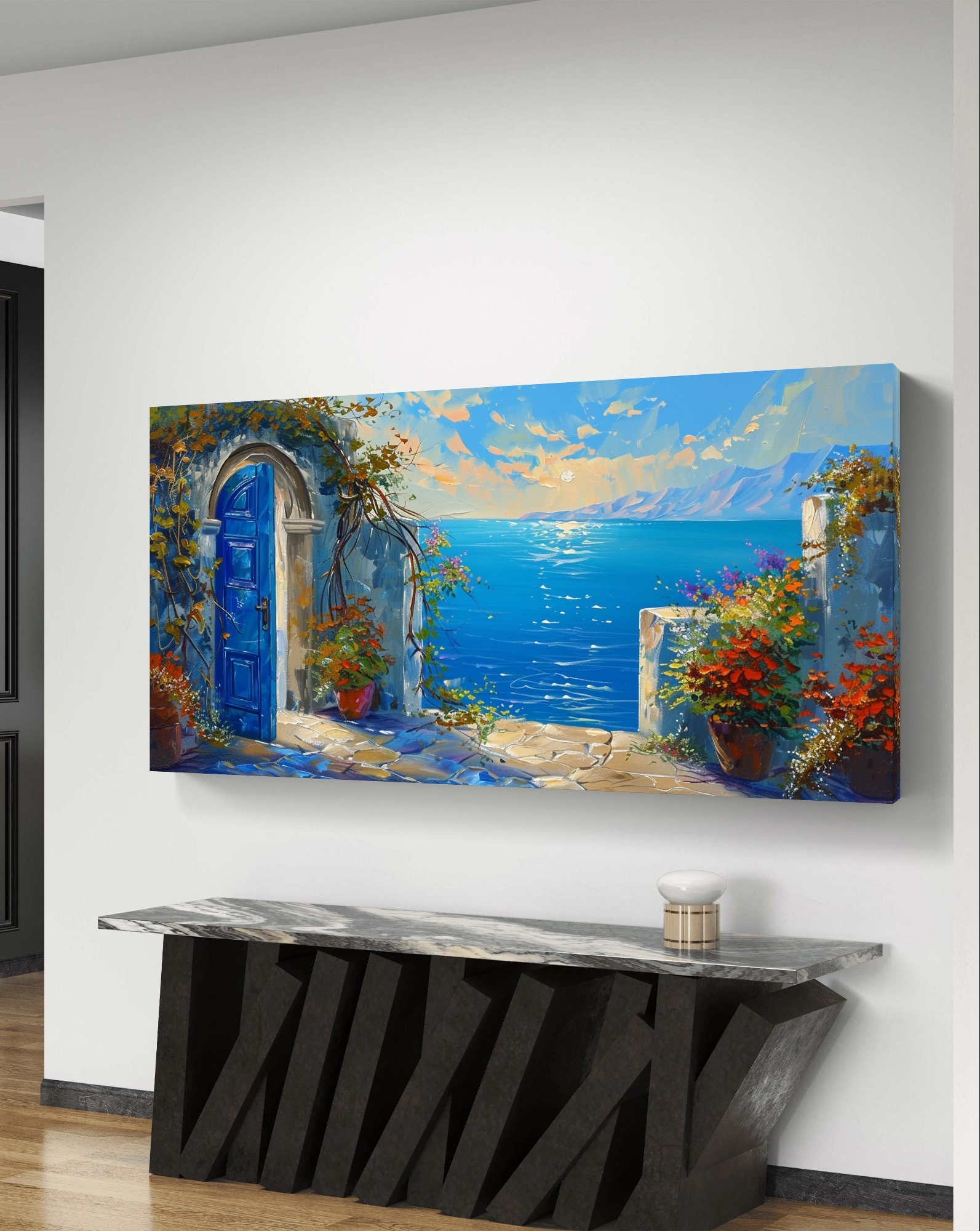 Antonio 油彩 L.アントニオ (F10)風景画 地中海 海 景色 $_57.JPG