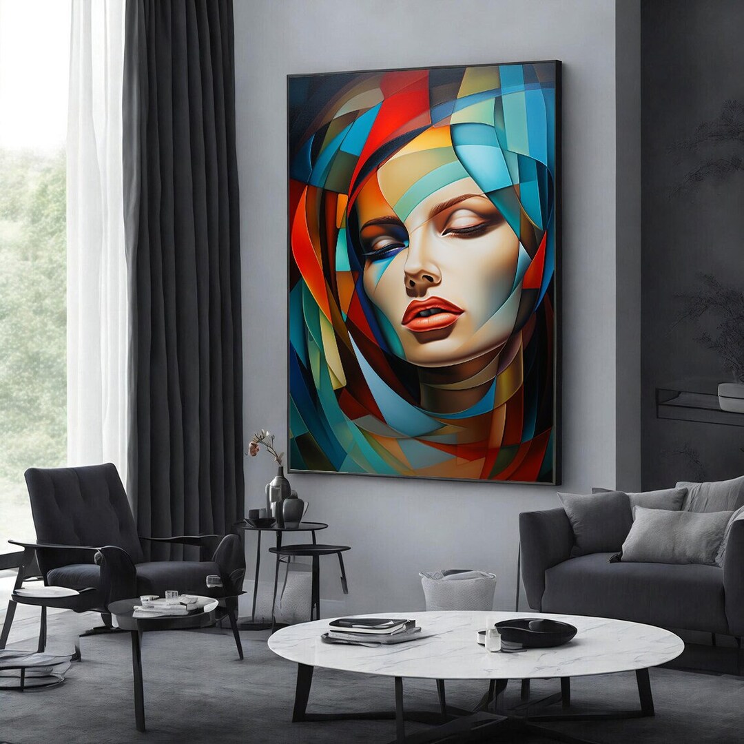 Abstract Woman Portrait Painting, Modern Wall Art (instant Download) - Etsy