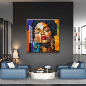 Bold Abstract Portrait of Woman | Colorful Expressionist Art Print | Instant Digital Download