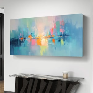 Colorful Abstract Cityscape Wall Art - Modern Digital Download