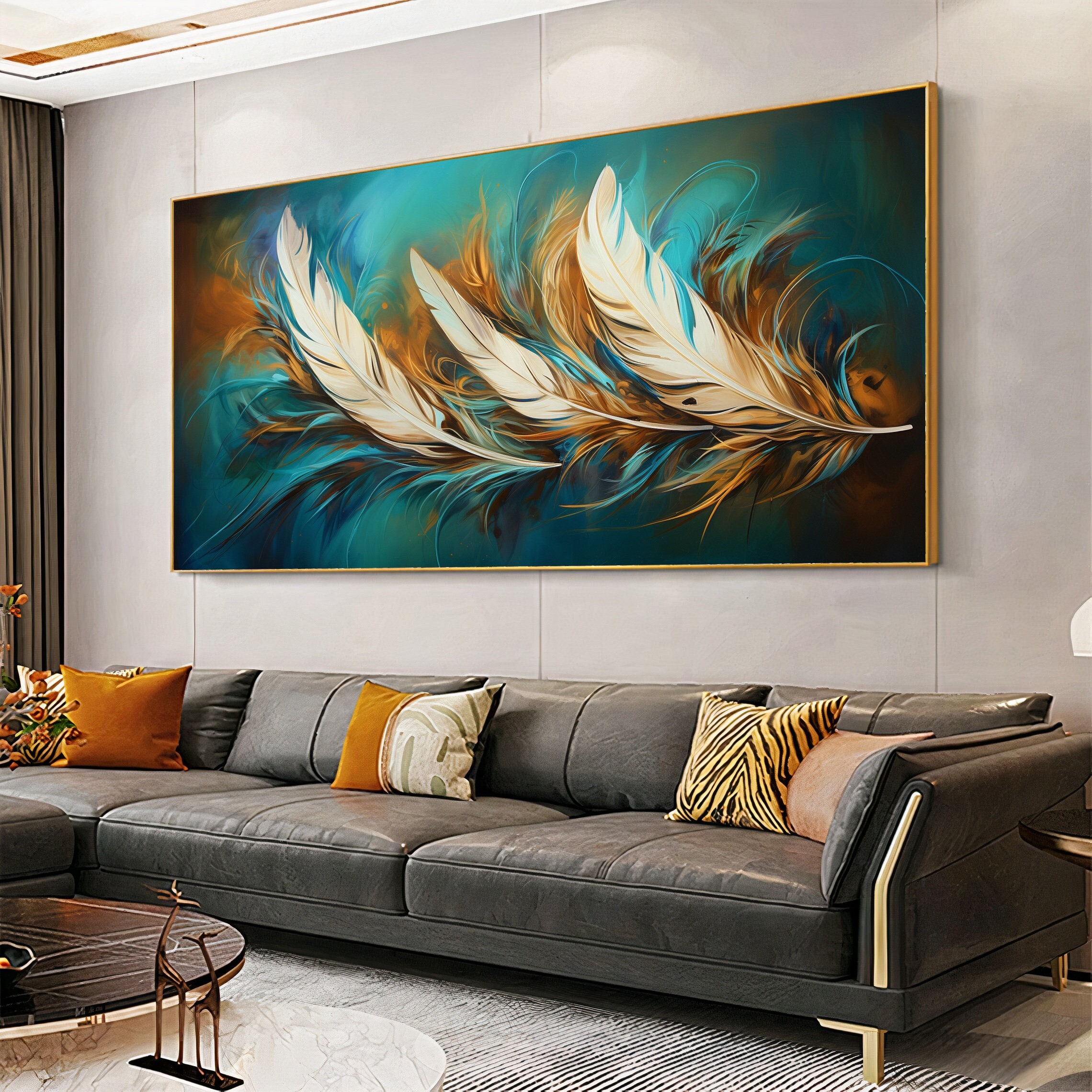 Wall Art Canvas Schilderij Abstracte Veer Posters en Prints Foto 'S voor Woonkamer Moderne Cuadros Woondecoratie