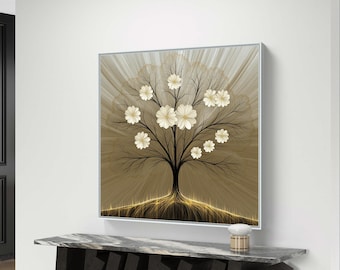 Floral Tree of Life Art Print: Abstract Blossom Wall Decor (Digital Download)