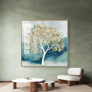 Golden tree of life - abstract digital wall art