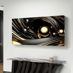 Luxury Black and Gold Abstract Art - Digital Download for Modern Wall Decor