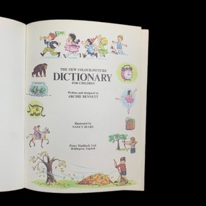 The New Colour-Picture Dictionary For Children Archie Bennett Pictorial Book Ages 5 to 9 Hardcover 1994 Free Shipping image 4