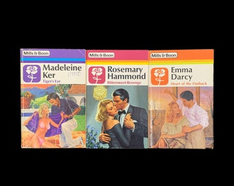 3 x Mills & Boon - Romance Novels - Sexy Romance - Escapist Fiction - Book Bundle - 1990's Books - Free Shipping