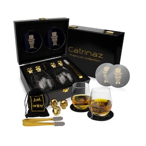 Catrinaz® - Luxury Whiskey set - Tequila set - Premium quality - whisky tumbler 350ml - Luxury gift box - Unique gift
