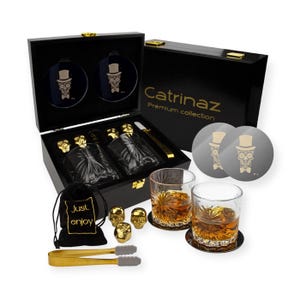 Catrinaz® - Luxury Whiskey set - Tequila set - Premium quality - Classic whisky tumbler 300 ml - Luxury gift box - Unique gift