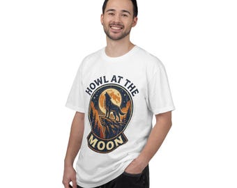 Howl at the Moon Wolf Shirt, Vintage Mountain Forest Tee, Comfort Colors Nature Lover Gift