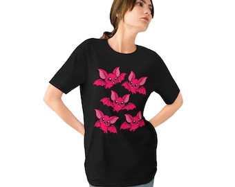 Organic Cotton Bat Shirt, Pastel Goth Halloween Tee, Kawaii Spooky Graphic
