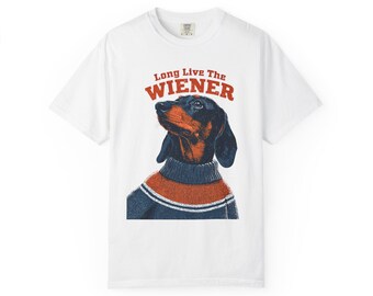 Dachshund in Sweater Shirt, Cozy Wiener Dog Tee, Comfort Colors Doxie Mom Gift for Dog Lovers