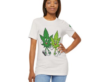Funny Weed Shirt, Cannabis Leaf Best Friends Tee, Stoner Gift, 420 Cartoon Graphic, Bella Canvas