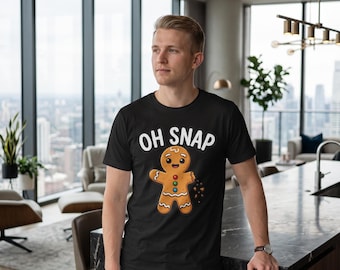 Oh Snap Gingerbread Man Tee: 100% Cotton Christmas Shirt