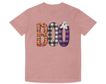 Camisa unisex de patchwork con estampado de cuadros falsos de BOO Ghost