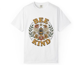 Bee Kind Bee and Flowers Shirt, Wildflower Kindness Tee, Comfort Colors Gardener Gift