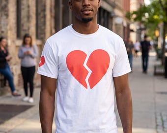 3D Puff Print Broken Heart Shirt, Comfort Colors Anti Valentine Tee, Breakup Heartbreak Gift