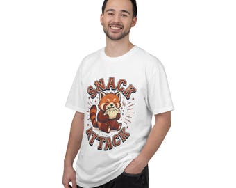 Snack Attack Red Panda Shirt, Cute Foodie Animal Tee, Comfort Colors Red Panda Lover Gift