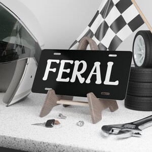 FERAL Aluminum License Plate: Novelty Car Tag image 3