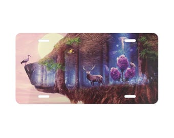 Enchanted Forest Deer Vanity Plate | Fantasy License Plate | Magical Woodland Car Tag Decor