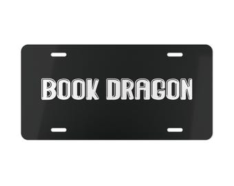 Book Dragon License Plate | Fantasy Reader Car Tag Decor