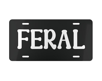 Placa de matrícula de aluminio FERAL: Etiqueta novedosa para auto