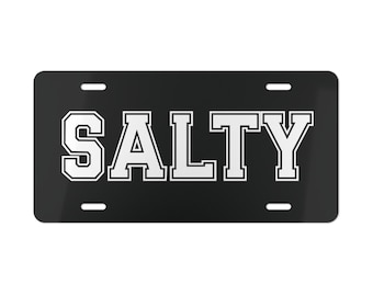 Salty Aluminum Vanity License Plate – Collegiate Style Car Tag