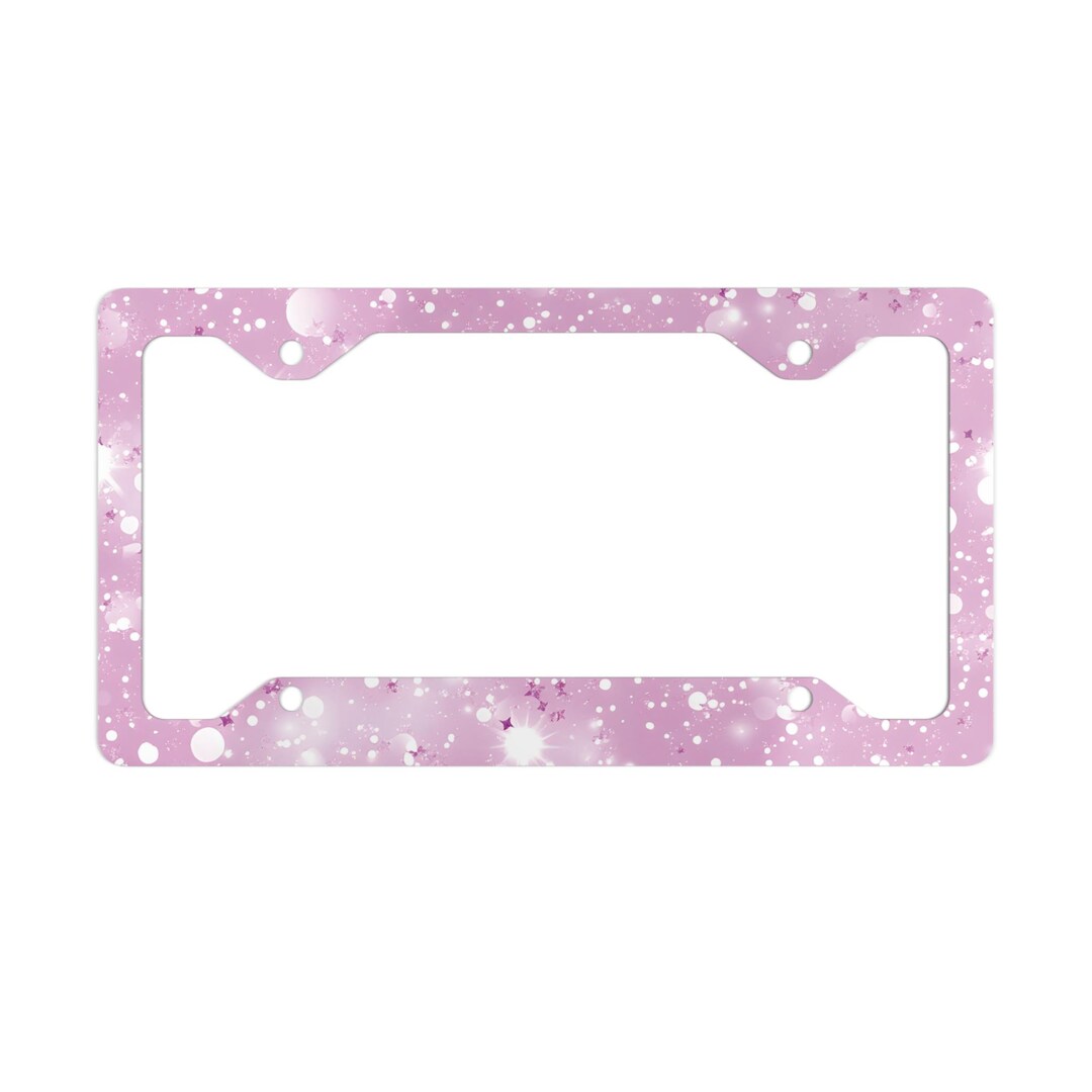 Pink License Frame Pink Glitter Car License Plate Frame: Sparkly Auto Decoration - Etsy