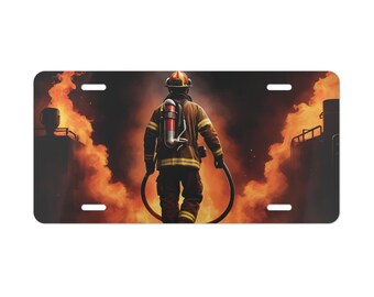 Firefighter Vanity Plate | Fire Dept Car Tag | Hero Gift 12x6