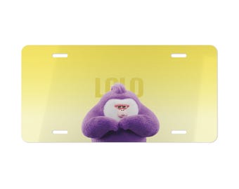 Cute Gorilla Cartoon Aluminum License Plate, Funny Car Tag