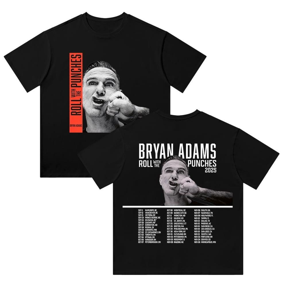 Discover Bryan Adams Roll With The Punches Tour 2025 Double Sided Unisex T-Shirt