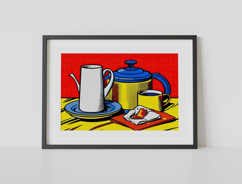 Kitchen Items Pop Art Vintage Printable Wall Art Retro Comic Etsy