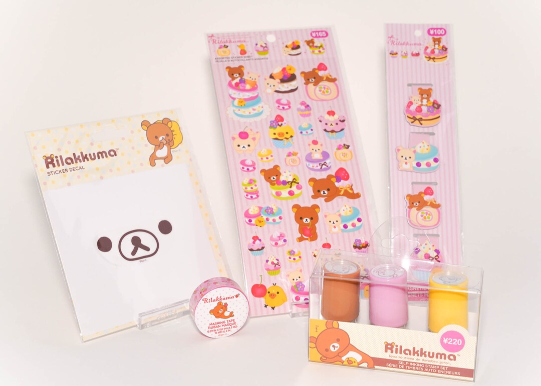 San-x Rilakkuma Stationary Stickers With Stamps Daiso Japan - Etsy