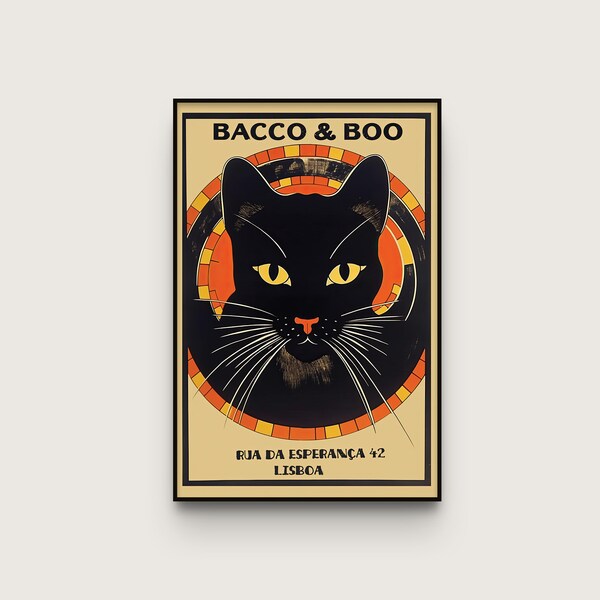 Bacco & Boo Retro Print | Digital Art Download | Vintage Bar Poster | #POCPC03