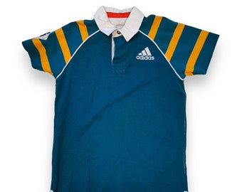 Polo Adidas vintage 90s rare Adidas taille Medium M marine orange