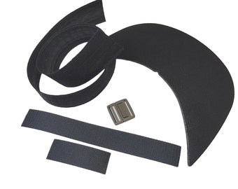Kit fai da te per cappellino a 5 pannelli con 2 visiere e fibbia color oliva