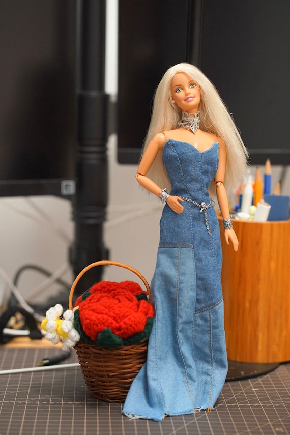 dollmare denim dress clothes Denim Doll Dress