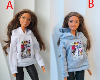 custom printed fashion doll hoodie sweater and shirt, barbie and Ken size, The Era's Tour, Swiftie Birthday Gift, TTPD New album