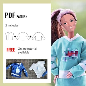 Doll Jersey Sewing Pattern: 11.5 inch Fashion Doll Clothes (PDF Download)