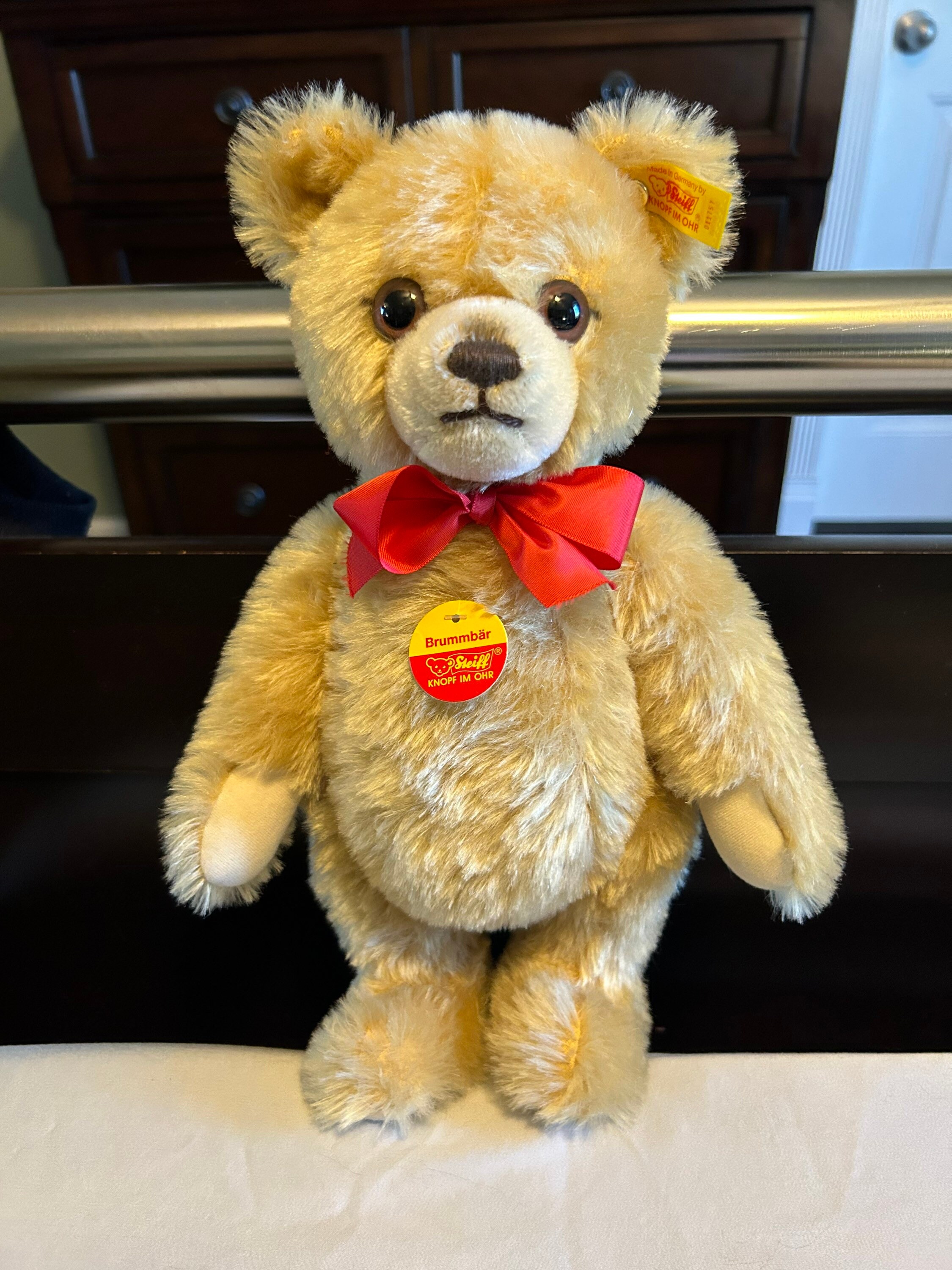 Grand Ours Steiff Ancien 53cm Avec Bruiteur - Peluche Vintage