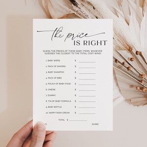 Price is Right Game, Baby Shower Trivia Template, Baby Shower Party Games, Minimalist Baby Shower, Baby Shower Games, Baby Printable, B1