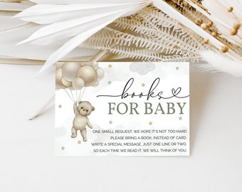 Bär Baby Shower Book Wunschkarte: Gender Neutral (Digital Template)