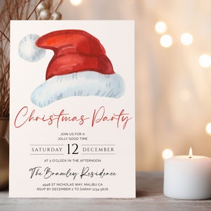 Christmas Party Invitation, Holiday Party Invitation Template, Editable Christmas Invite, Modern Christmas Invitation Download, P1