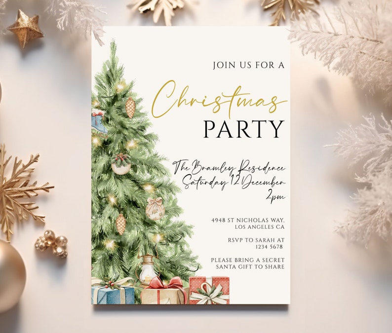Christmas Party Invitation Christmas Party Invite Christmas - Etsy ...