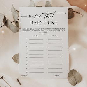 Name That Baby Tune Gane, Baby Song Game, Printable Baby Shower Games, Fun Baby Shower Games, Minimalist Baby Shower, Baby Games Ideas, B1