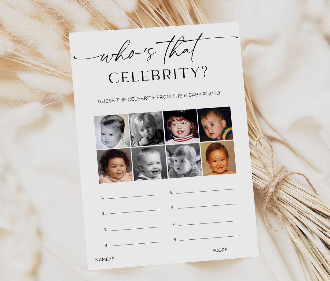 Who's That Baby Photo, Baby Shower Game, Printable Baby Photo Game