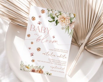 Wildflower Baby Shower Invitation: Spring Floral Template (Digital)