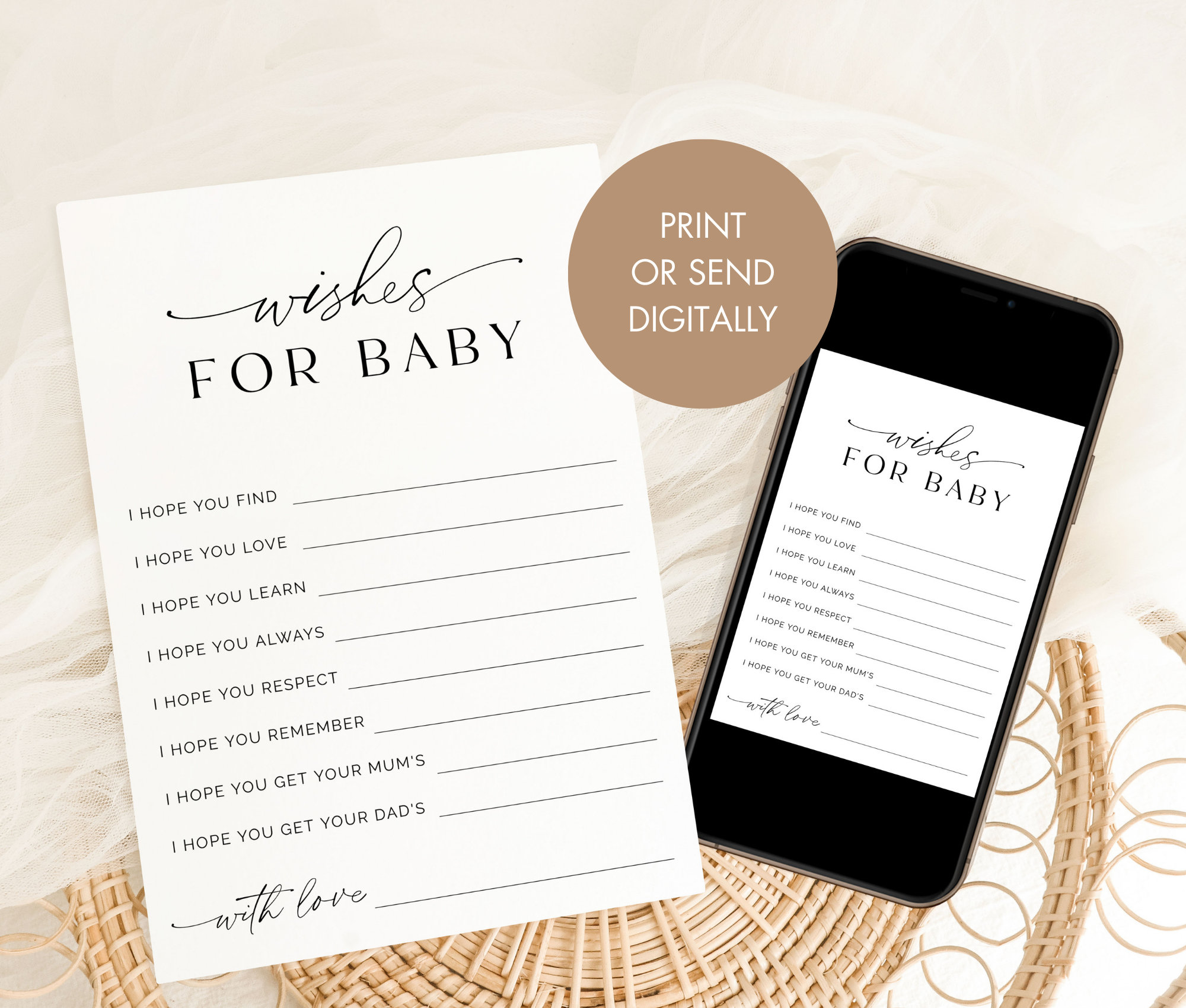 Wishes for Baby Template, Wishes for Baby Printable, Well Wishes Baby ...